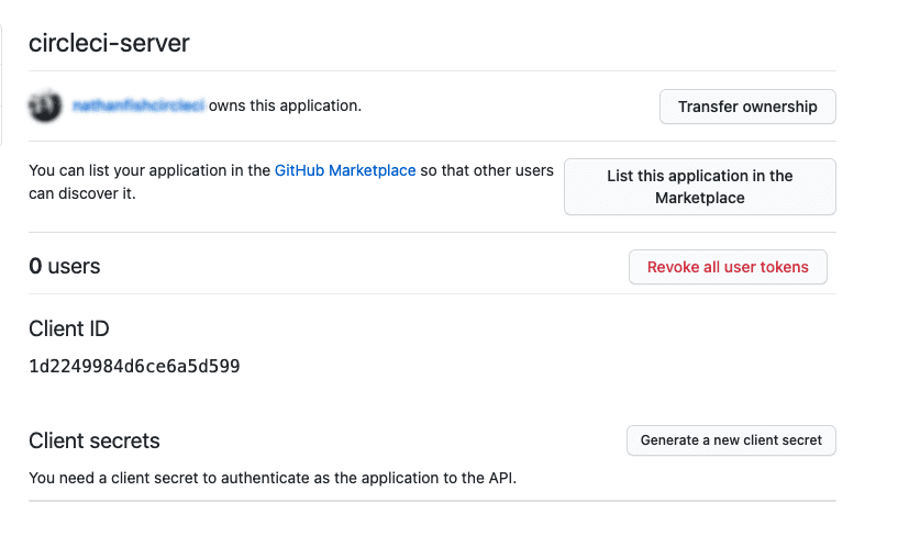 Screenshot showing GitHub Client ID
