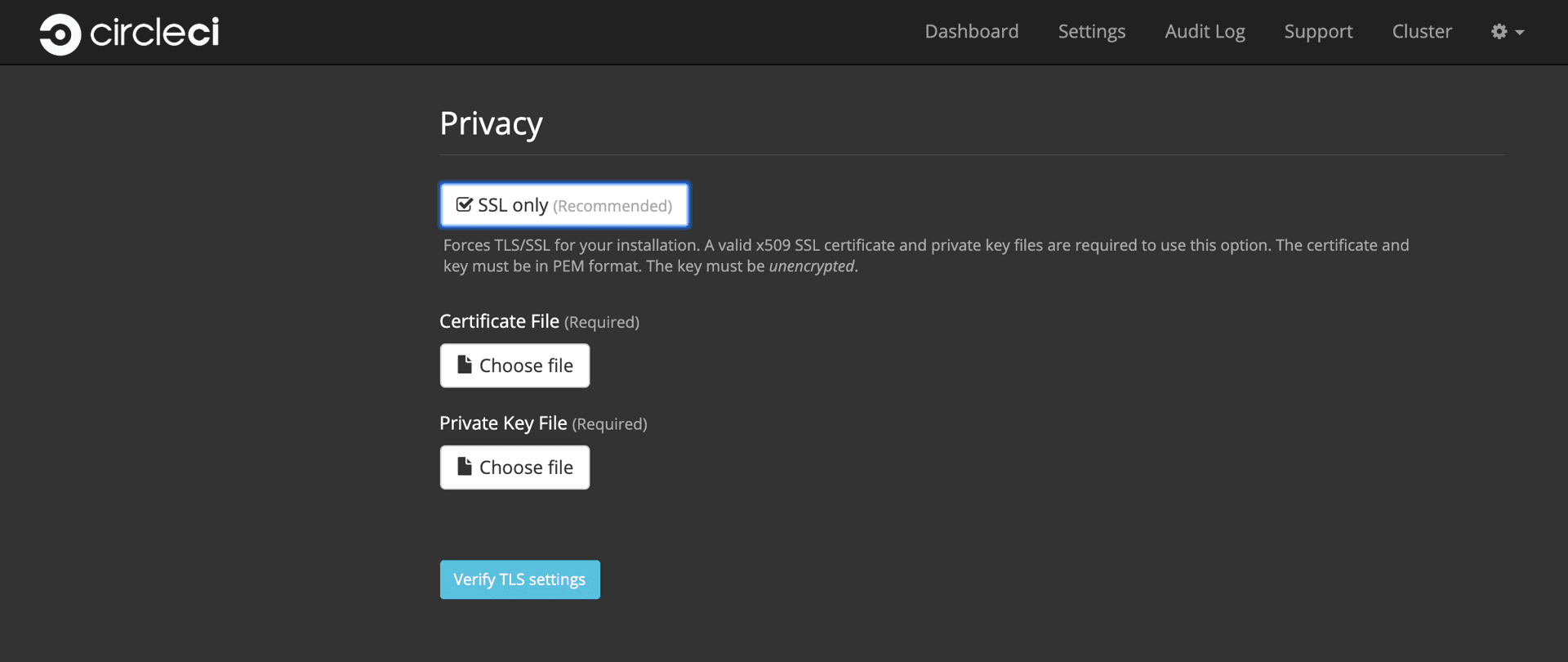 Privacy settings