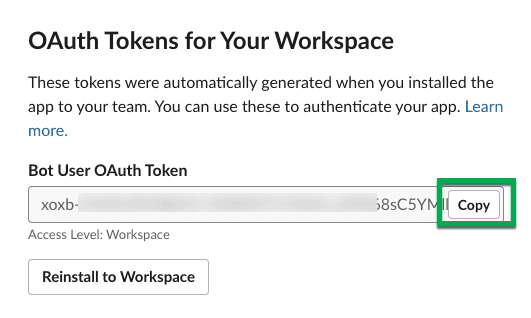 Copy OAuth Token