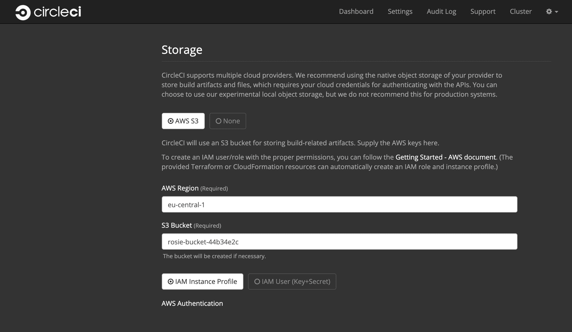 Storage options